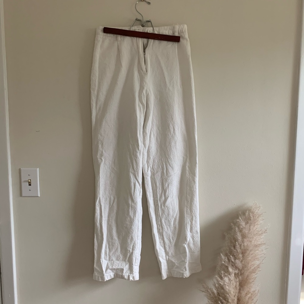 John galt white high waisted linen pants